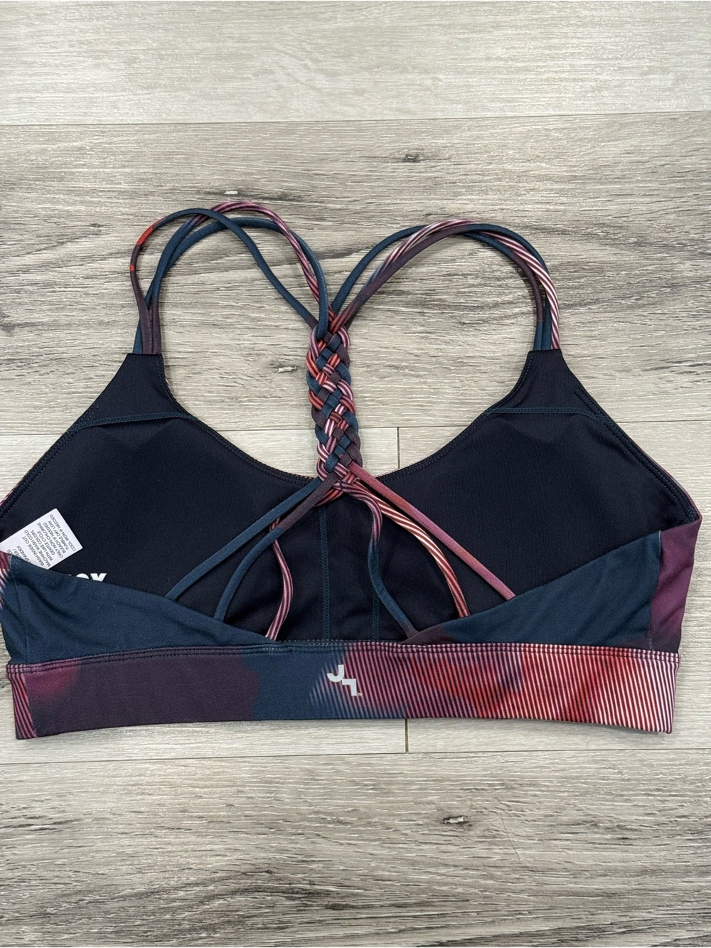 JOYLAB Sports Bra Purple Abstract Floral Design Women’s Medium EUC - Picture 3 of 4